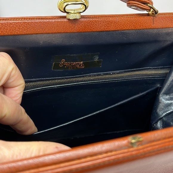 Vintage 1950’s Supreme Large Structured Leather Handbag - Picture 11 of 14